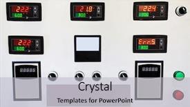  Presentation with bioreactor microbiology devices - Beautiful PPT theme featuring different devices on a panel backdrop and a  colored foreground