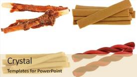  Presentation with dog food - Theme having different dog treats dog food background and a blonde colored foreground