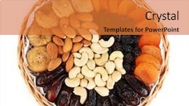  Presentation with dried fruits seeds nuts - Cool new slides with different dried fruits isolated backdrop and a gold colored foreground