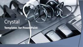  Presentation with electric devices - Audience pleasing theme consisting of different-electric-chargers-for-modern backdrop and a ocean colored foreground