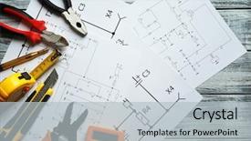  Presentation with electrical tools - Cool new presentation with different electrical tools and circuit backdrop and a light gray colored foreground