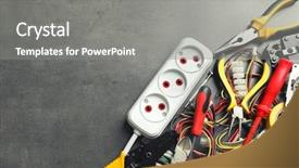  Presentation with power tools - Slide deck consisting of different electrical tools on grey background and a gray colored foreground