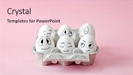  Presentation with facial - Colorful PPT layouts enhanced with different faces in egg carton backdrop and a lemonade colored foreground