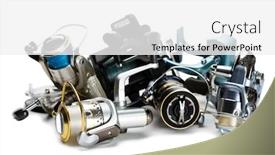  Presentation with fishing - Presentation theme having different-fishing-reels-isolated background and a white colored foreground