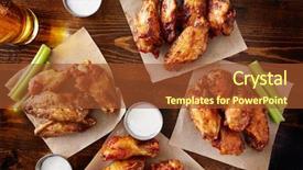  Presentation with ranch - PPT layouts enhanced with different flavors of chicken wings background and a tawny brown colored foreground