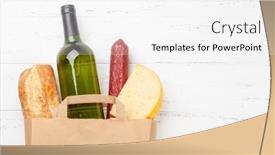  Presentation with recycling paper - Audience pleasing PPT theme consisting of different-food-in-recycling-paper backdrop and a white colored foreground