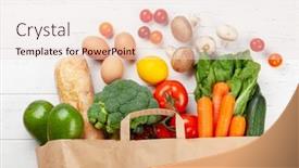  Presentation with recycling paper - PPT layouts having different-food-in-recycling-paper background and a lemonade colored foreground