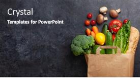  Presentation with recycling paper - Colorful slide set enhanced with different-food-in-recycling-paper backdrop and a dark gray colored foreground