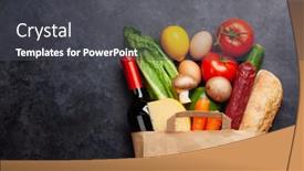  Presentation with recycling paper - Slide deck featuring different-food-in-recycling-paper background and a dark gray colored foreground