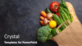  Presentation with recycling paper - Beautiful slide deck featuring different-food-in-recycling-paper backdrop and a dark gray colored foreground