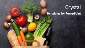  Presentation with recycling paper - Slide set featuring different-food-in-recycling-paper background and a dark gray colored foreground
