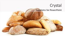  Presentation with bread life - PPT theme having different fresh bread isolated background and a white colored foreground