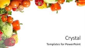  Presentation with vegetables - Slide deck with different fresh tasty vegetables isolated background and a white colored foreground