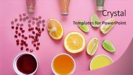  Presentation with fruit drink - Audience pleasing PPT theme consisting of different fruit drinks with fresh backdrop and a lemonade colored foreground