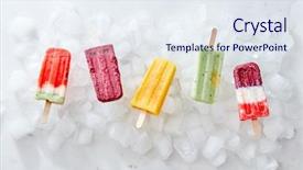  Presentation with gray marble - Audience pleasing slides consisting of different fruit ice cream popsicle backdrop and a sky blue colored foreground