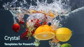  Presentation with fruits and water - Audience pleasing slides consisting of different fruits and berries falling backdrop and a wine colored foreground