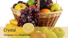  Presentation with guava fruits fresh green fruit - Slide deck with different fruits with basket background and a yellow colored foreground