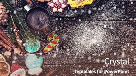  Presentation with new years - Amazing slides having different ginger cookies and coffee for new years and christmas on wooden background xmas theme top view backdrop and a tawny brown colored foreground