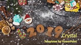  Presentation with new year 2019 - Beautiful slides featuring different ginger cookies for new backdrop and a tawny brown colored foreground