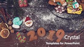  Presentation with new year 2019 - Audience pleasing presentation theme consisting of different ginger cookies for new backdrop and a violet colored foreground