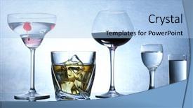  Presentation with spirits - Beautiful slides featuring different glasses of wine backdrop and a  colored foreground
