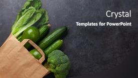  Presentation with eco paper - Slide set featuring different-green-healthy-food background and a dark gray colored foreground