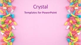  Presentation with pink - PPT layouts featuring gummies - different gummy candies each side background and a pink colored foreground