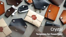  Presentation with leather craft - Beautiful PPT theme featuring different hand made leather man backdrop and a gray colored foreground