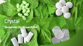  Presentation with chewing gum - Presentation consisting of different hard candies and chewing background and a tawny brown colored foreground