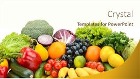  Presentation with fruits - Amazing slide set having different-healthy-fruits-and-vegetables backdrop and a cream colored foreground