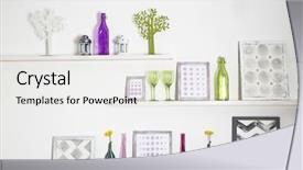  Presentation with decoration - Audience pleasing PPT theme consisting of different home objects and decoration backdrop and a sky blue colored foreground