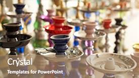  Presentation with hookah - Beautiful PPT theme featuring different hookahs - asian street marketplace backdrop and a coral colored foreground