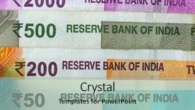  Presentation with bills - Colorful slide deck enhanced with different indian rupee bills backdrop and a mint green colored foreground