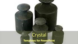  Presentation with iron - Audience pleasing slides consisting of different iron weights unit isolated on white background backdrop and a tawny brown colored foreground