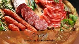  Presentation with italian - Amazing presentation design having different italian ham and salami with herbs backdrop and a red colored foreground