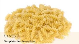  Presentation with italian food - Amazing slide deck having different-italian-pasta-over-white backdrop and a yellow colored foreground