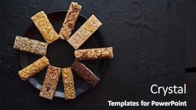  Presentation with black ceramic - Colorful slide set enhanced with different-kind-of-granola-fitness backdrop and a black colored foreground