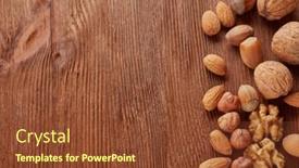  Presentation with healthy food - Presentation design consisting of different-kinds-nuts-various-varieties background and a tawny brown colored foreground