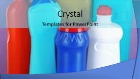  Presentation with sponges - Amazing PPT theme having different kinds of bath and toilet cleaners and colorful sponges on color background backdrop and a cyan colored foreground