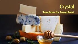  Presentation with catering banquet table different - Cool new PPT layouts with different kinds of cheese honey backdrop and a tawny brown colored foreground