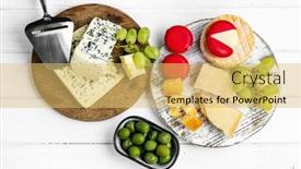  Presentation with nutrition - Theme with different-kinds-of-cheese-served background and a yellow colored foreground