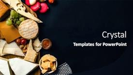  Presentation with nutrition - Presentation theme featuring different-kinds-of-cheese-served background and a black colored foreground