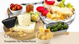  Presentation with nutrition - Presentation theme enhanced with different-kinds-of-cheese-served background and a yellow colored foreground