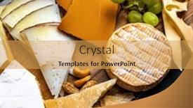  Presentation with nutrition - PPT theme having different-kinds-of-cheese-served background and a yellow colored foreground