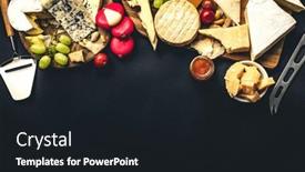  Presentation with nutrition - Presentation theme with different-kinds-of-cheese-served background and a wine colored foreground