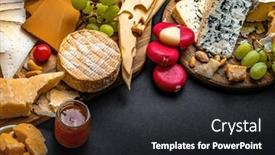  Presentation with camembert - Presentation theme with different-kinds-of-cheese-served background and a dark gray colored foreground