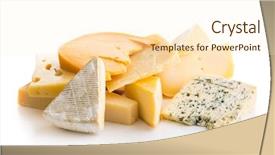  Presentation with product - Slides featuring different kinds of cheeses isolated background and a cream colored foreground