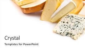  Presentation with blue cheese - Presentation theme enhanced with different kinds of cheeses isolated background and a white colored foreground