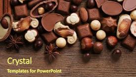  Presentation with chocolate - Presentation enhanced with different kinds of chocolates background and a tawny brown colored foreground