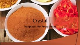  Presentation with mongolia the five kinds of livestock - Slides having different kinds of colorful spices and ingredients prepared in bowls background and a red colored foreground